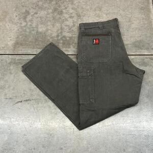 vintage wrangler riggs olive double knee relaxed baggy fit dungaree cargo pants